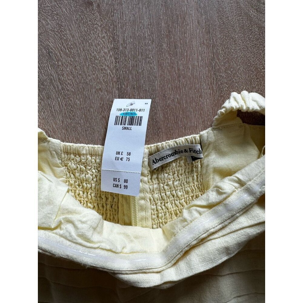 Abercrombie NWT Emerson Off The Shoulder Butter Yellow Romper Small - Picture 3 of 7